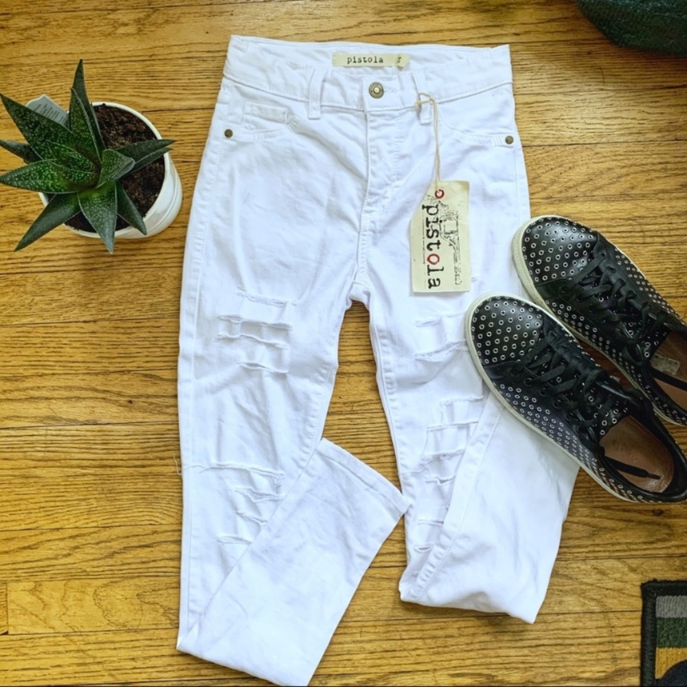 REVOLVE Pistola White Distressed Skinny Je…